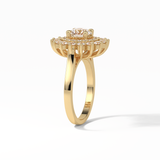 1.0 CT Round Cut Halo Style Moissanite Engagement Ring 19