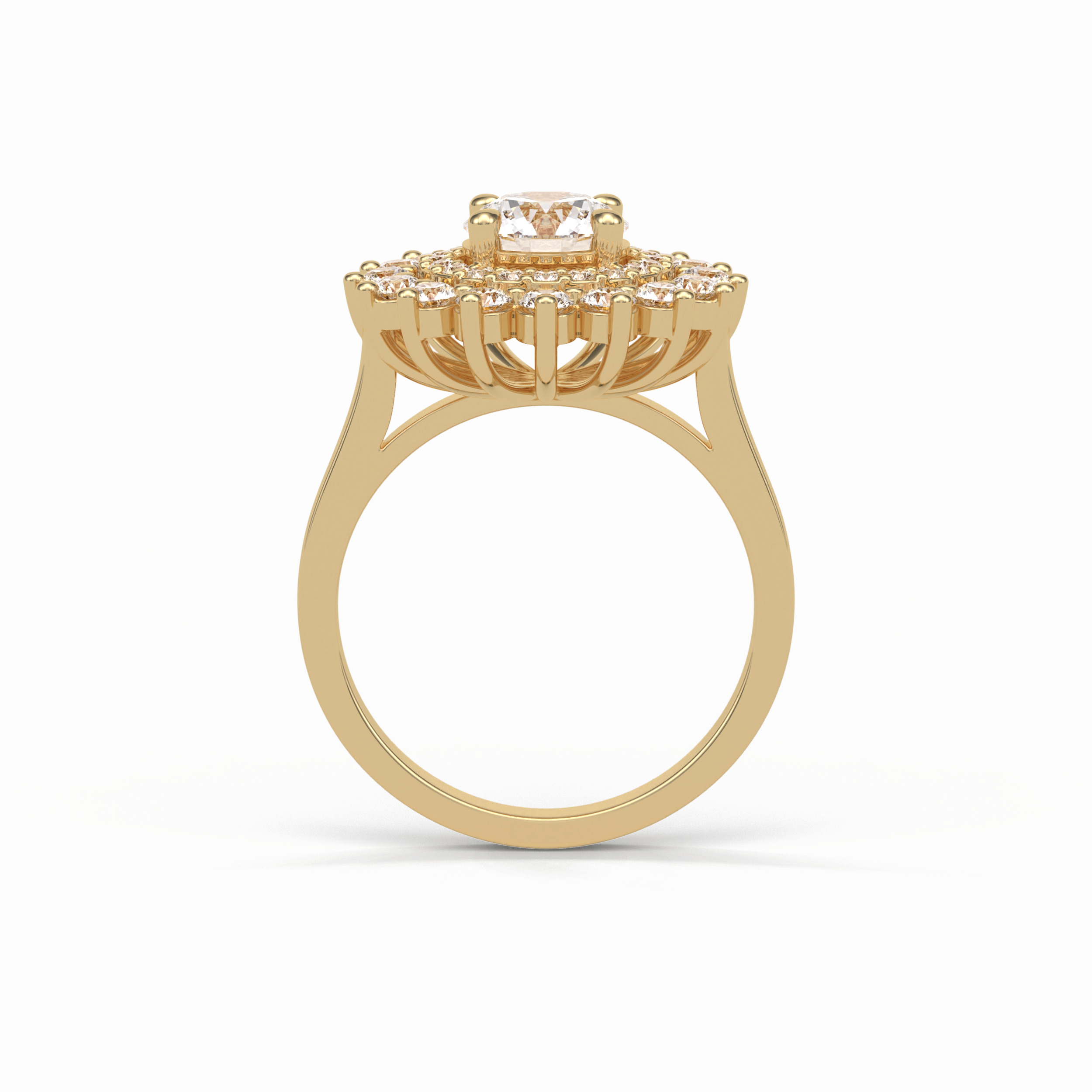 1.0 CT Round Cut Halo Style Moissanite Engagement Ring 20