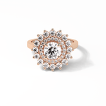 1.0 CT Round Cut Halo Style Moissanite Engagement Ring 8