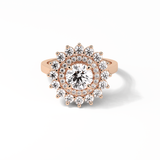 1.0 CT Round Cut Halo Style Moissanite Engagement Ring 8