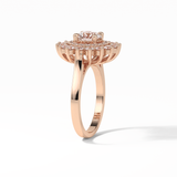 1.0 CT Round Cut Halo Style Moissanite Engagement Ring 9
