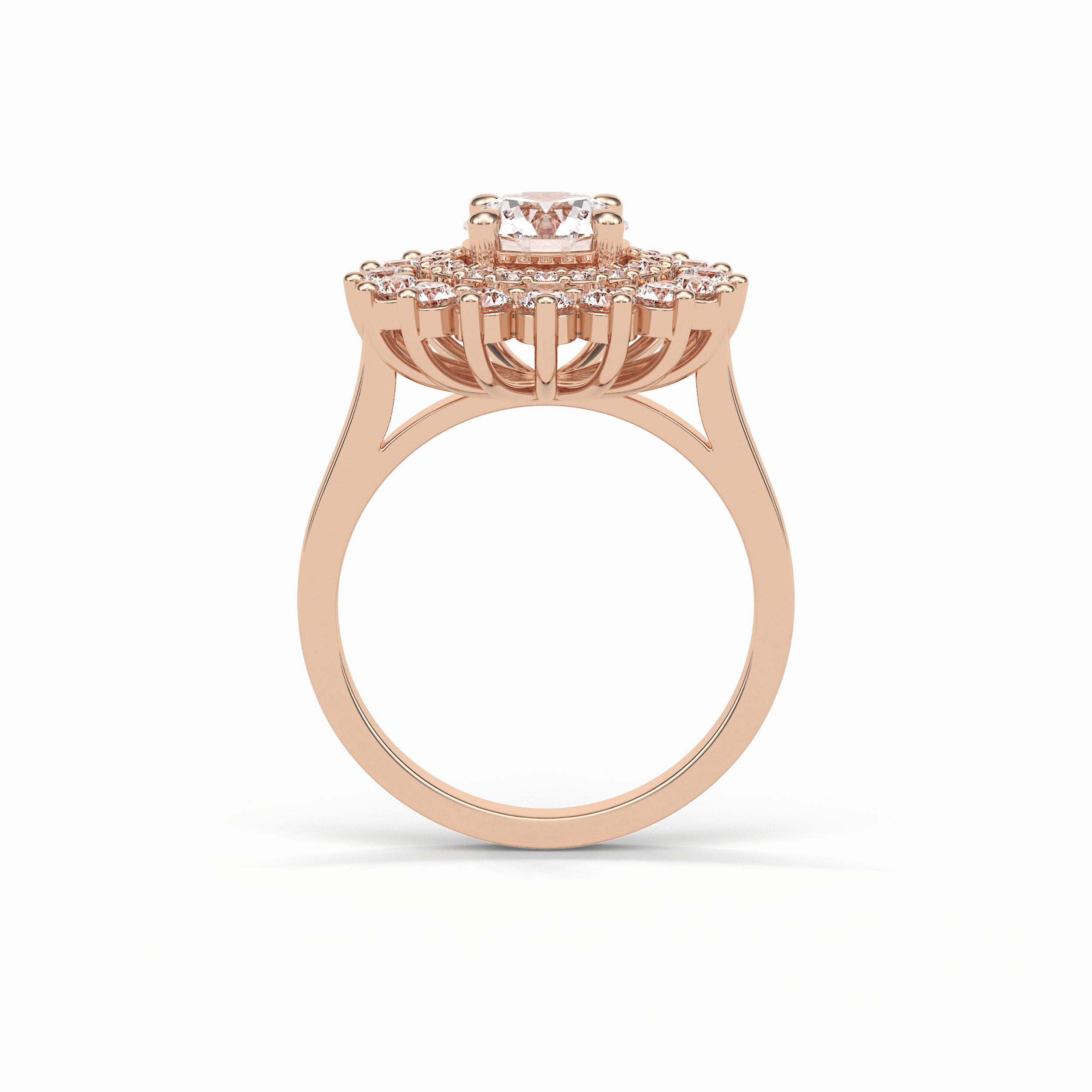 1.0 CT Round Cut Halo Style Moissanite Engagement Ring 11