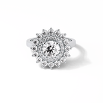 1.0 CT Round Cut Halo Style Moissanite Engagement Ring 1