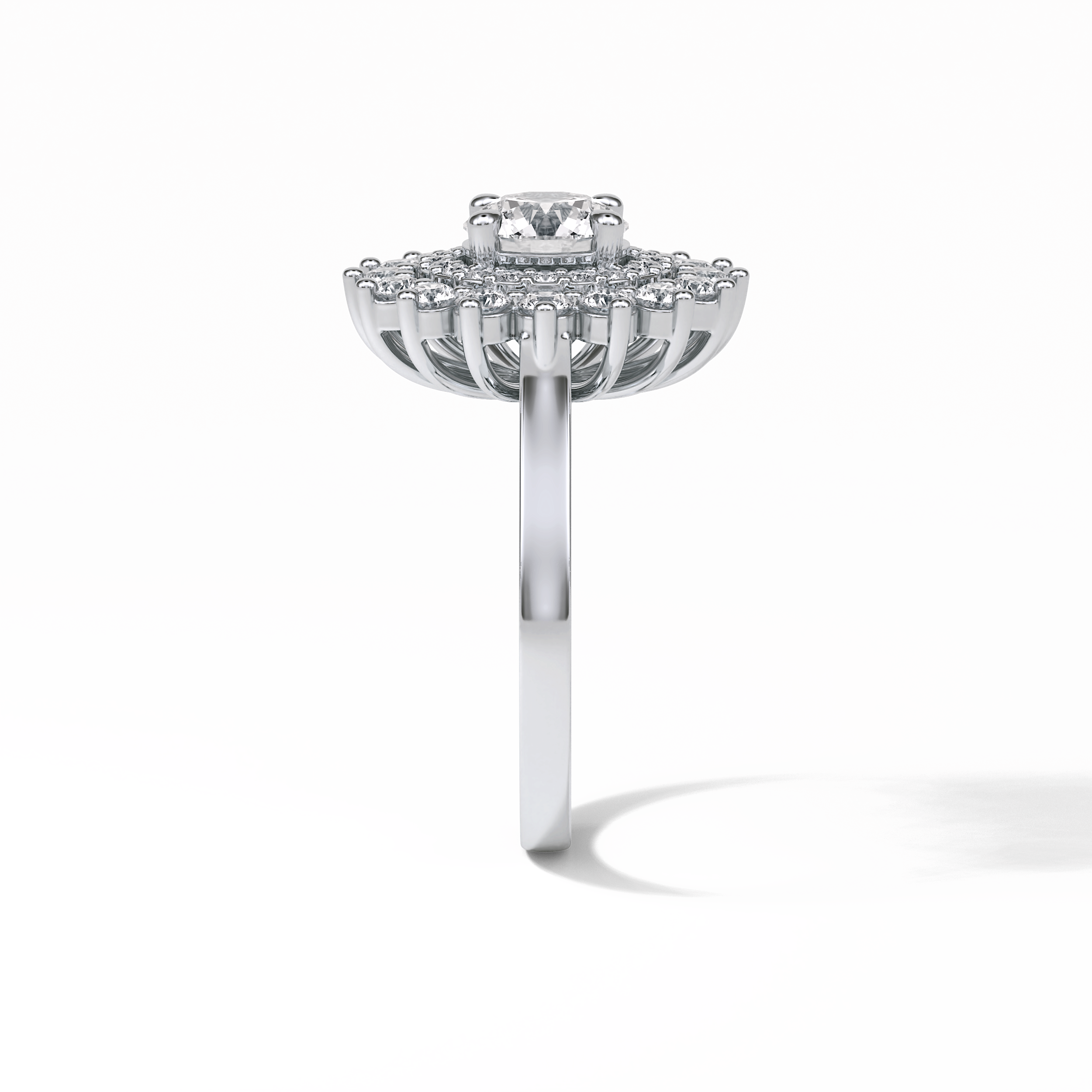 1.0 CT Round Cut Halo Style Moissanite Engagement Ring 7
