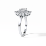 1.0 CT Round Cut Halo Style Moissanite Engagement Ring 2