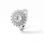 1.0 CT Round Cut Halo Style Moissanite Engagement Ring 3