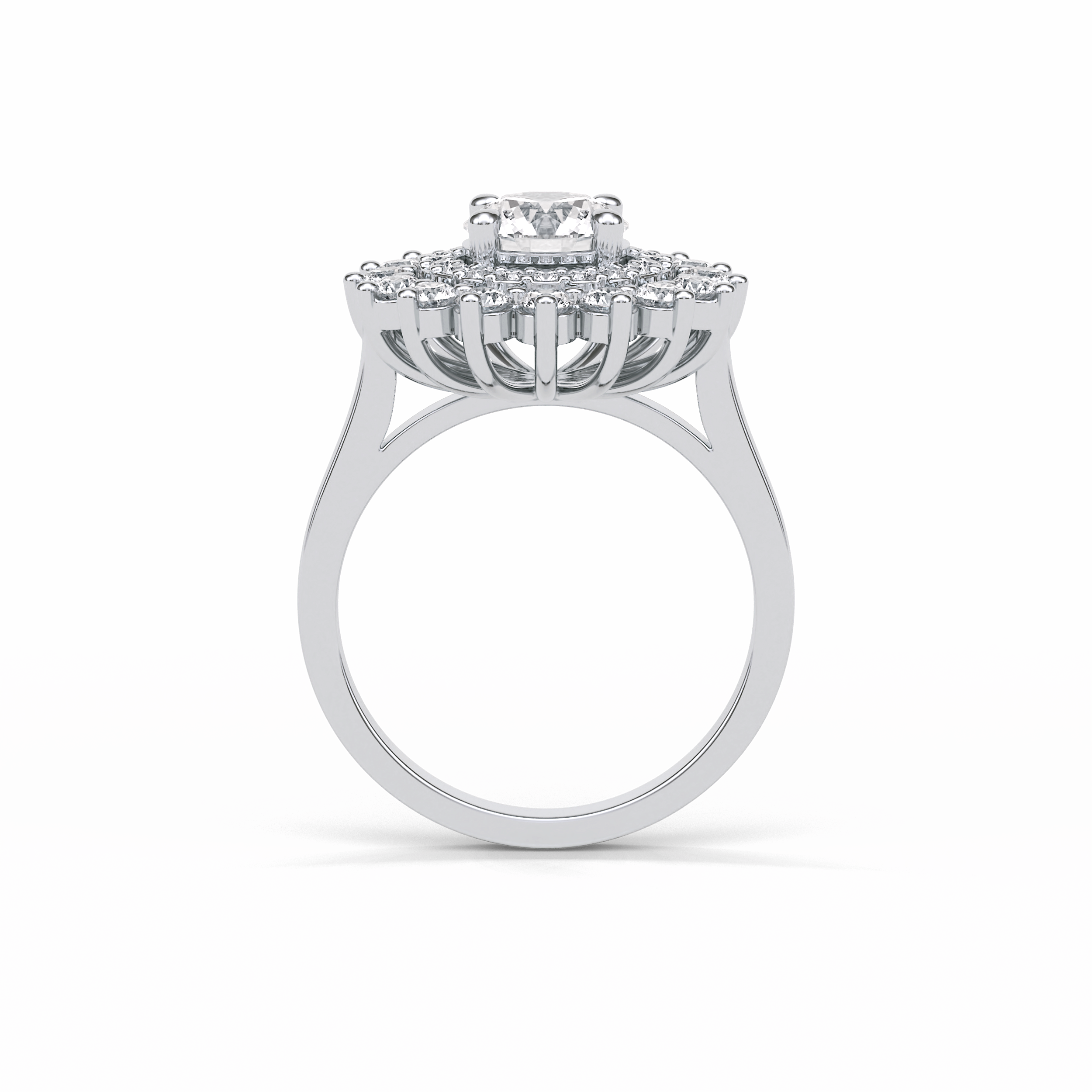 1.0 CT Round Cut Halo Style Moissanite Engagement Ring 4