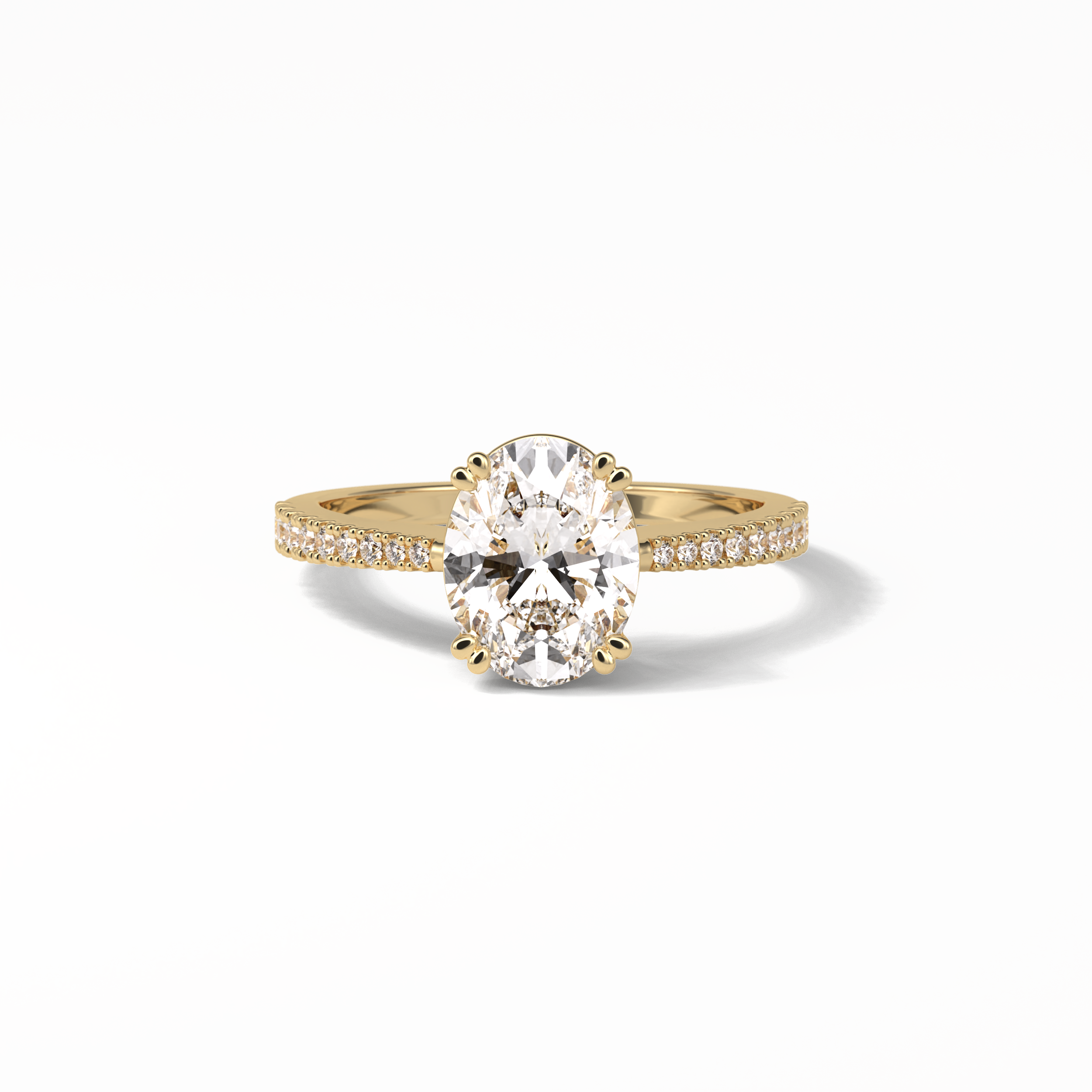 1.60 CT Oval Cut Pave Style Moissanite Engagement Ring 8