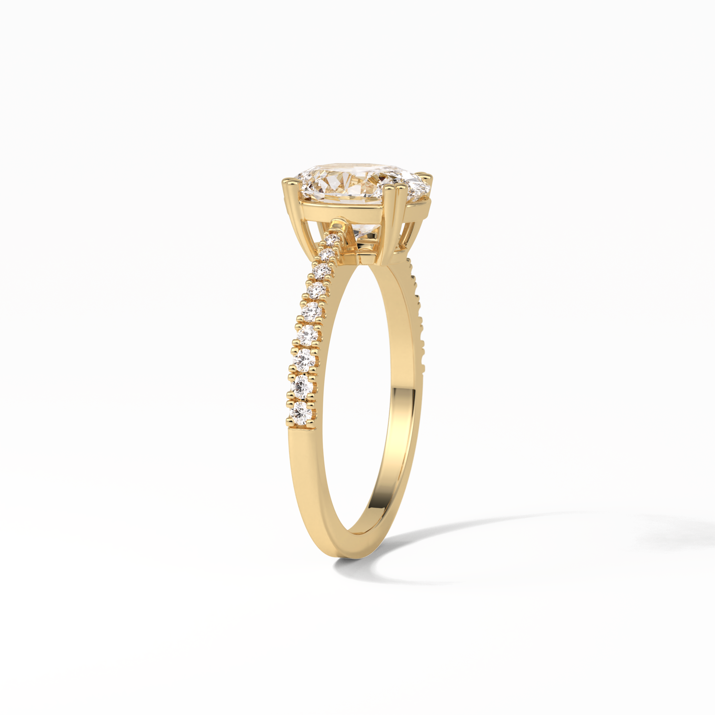 1.60 CT Oval Cut Pave Style Moissanite Engagement Ring 20