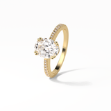 1.60 CT Oval Cut Pave Style Moissanite Engagement Ring 21