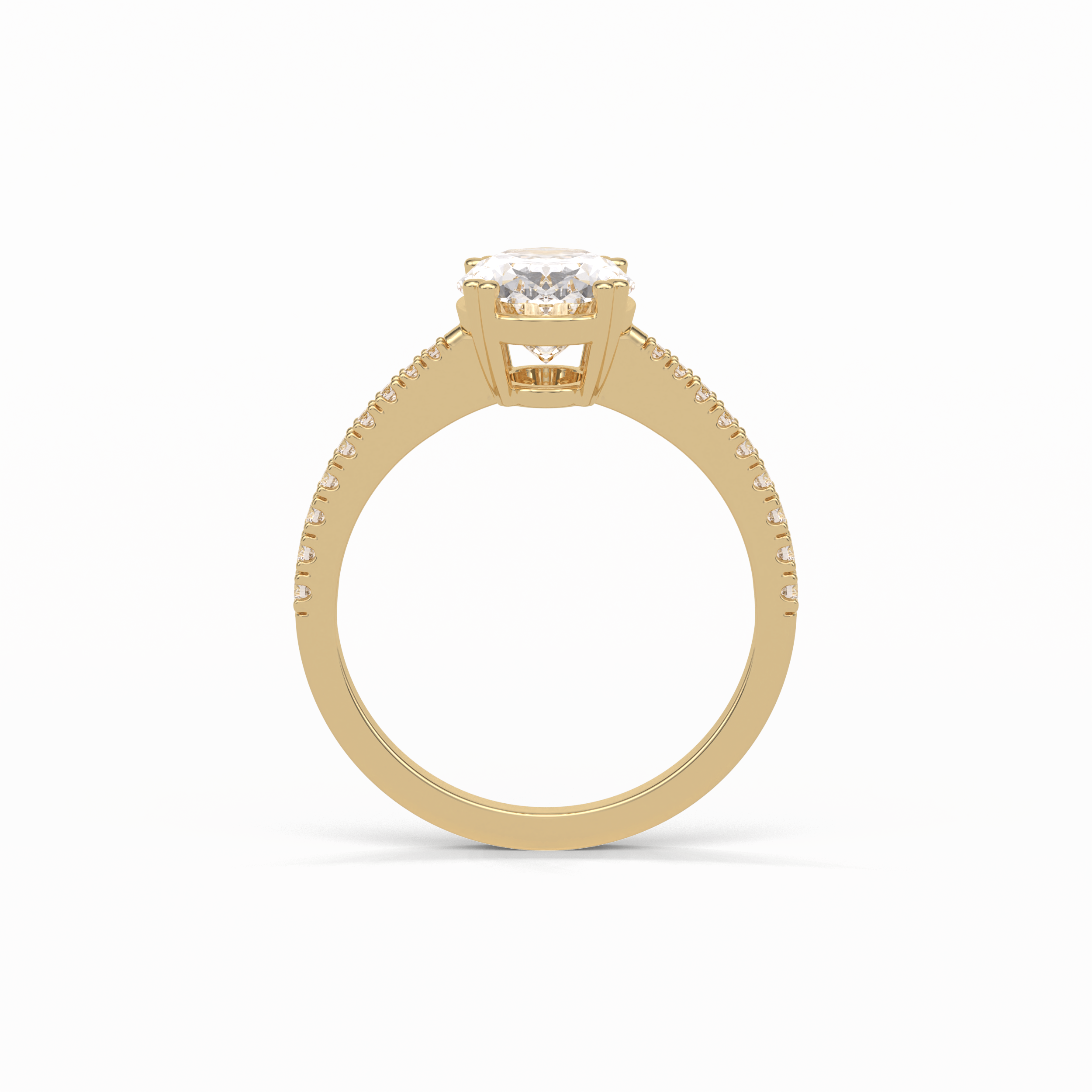 1.60 CT Oval Cut Pave Style Moissanite Engagement Ring 13