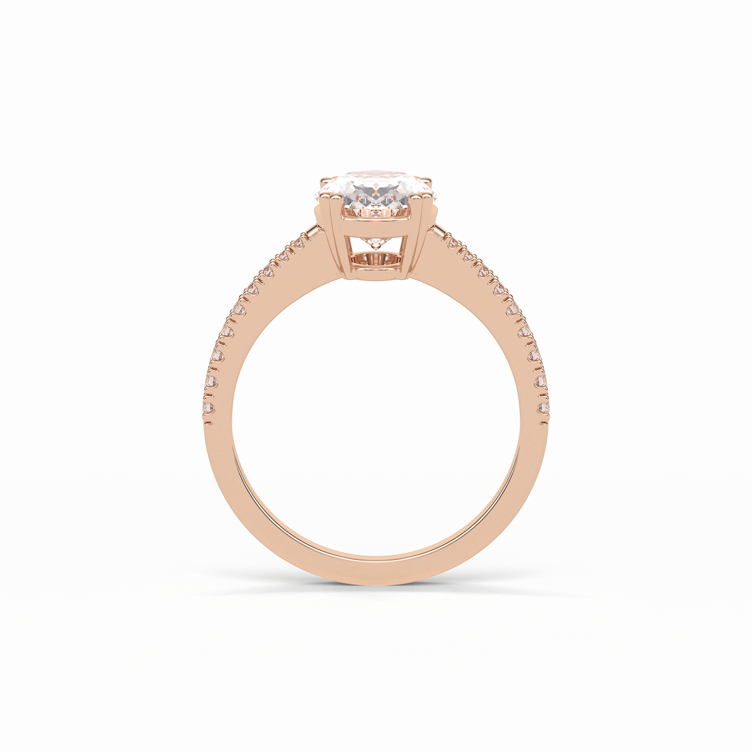 1.60 CT Oval Cut Pave Style Moissanite Engagement Ring 12