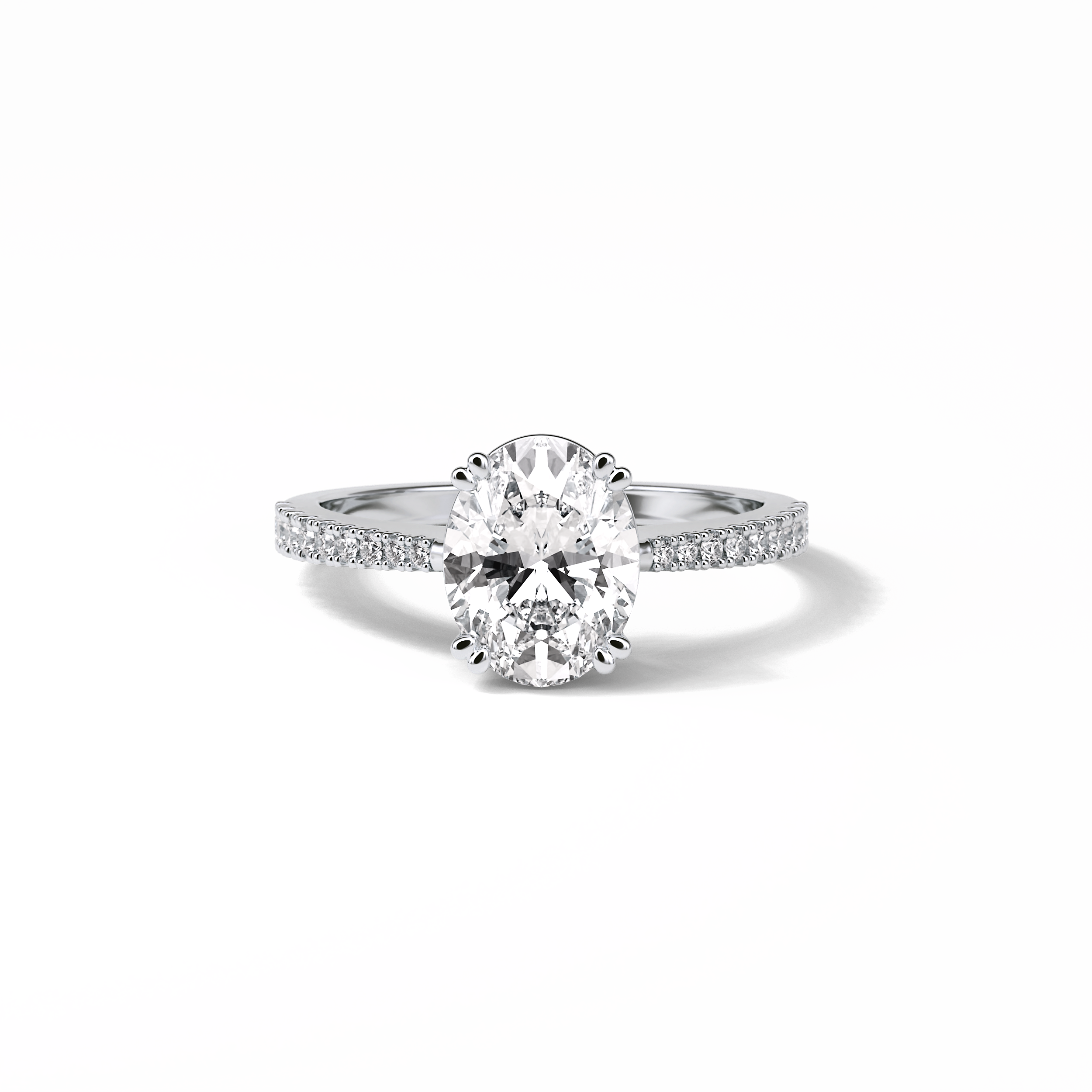 1.60 CT Oval Cut Pave Style Moissanite Engagement Ring 1