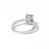1.60 CT Oval Cut Pave Style Moissanite Engagement Ring 3