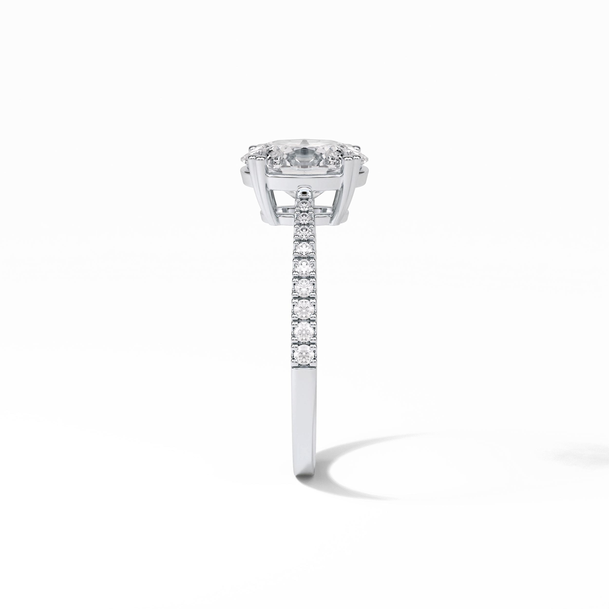1.60 CT Oval Cut Pave Style Moissanite Engagement Ring 5