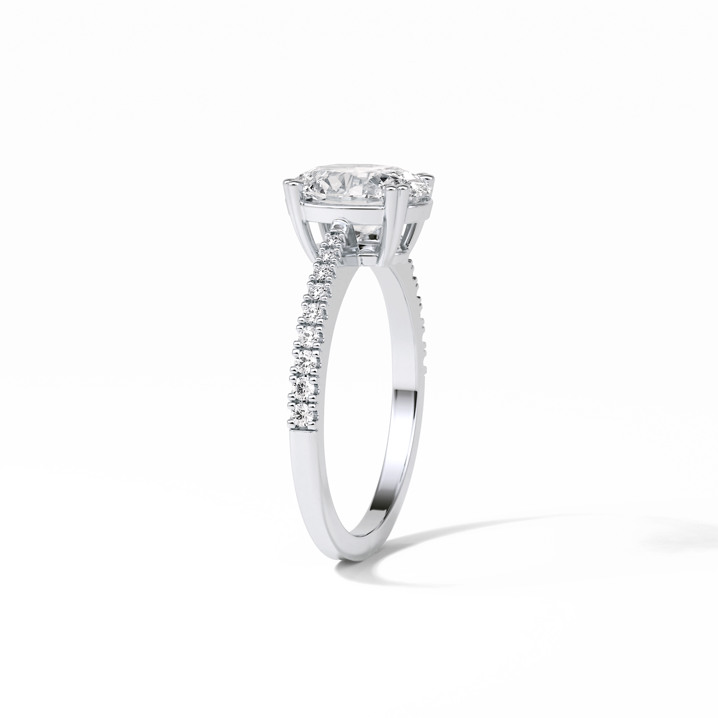 1.60 CT Oval Cut Pave Style Moissanite Engagement Ring 6