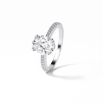 1.60 CT Oval Cut Pave Style Moissanite Engagement Ring 7