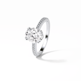 1.60 CT Oval Cut Pave Style Moissanite Engagement Ring 7