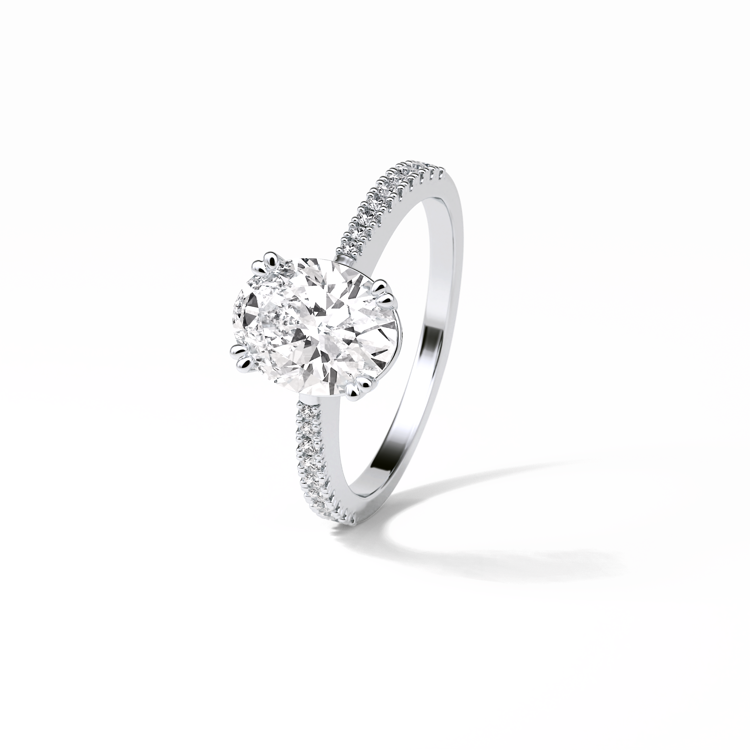 1.60 CT Oval Cut Pave Style Moissanite Engagement Ring 7