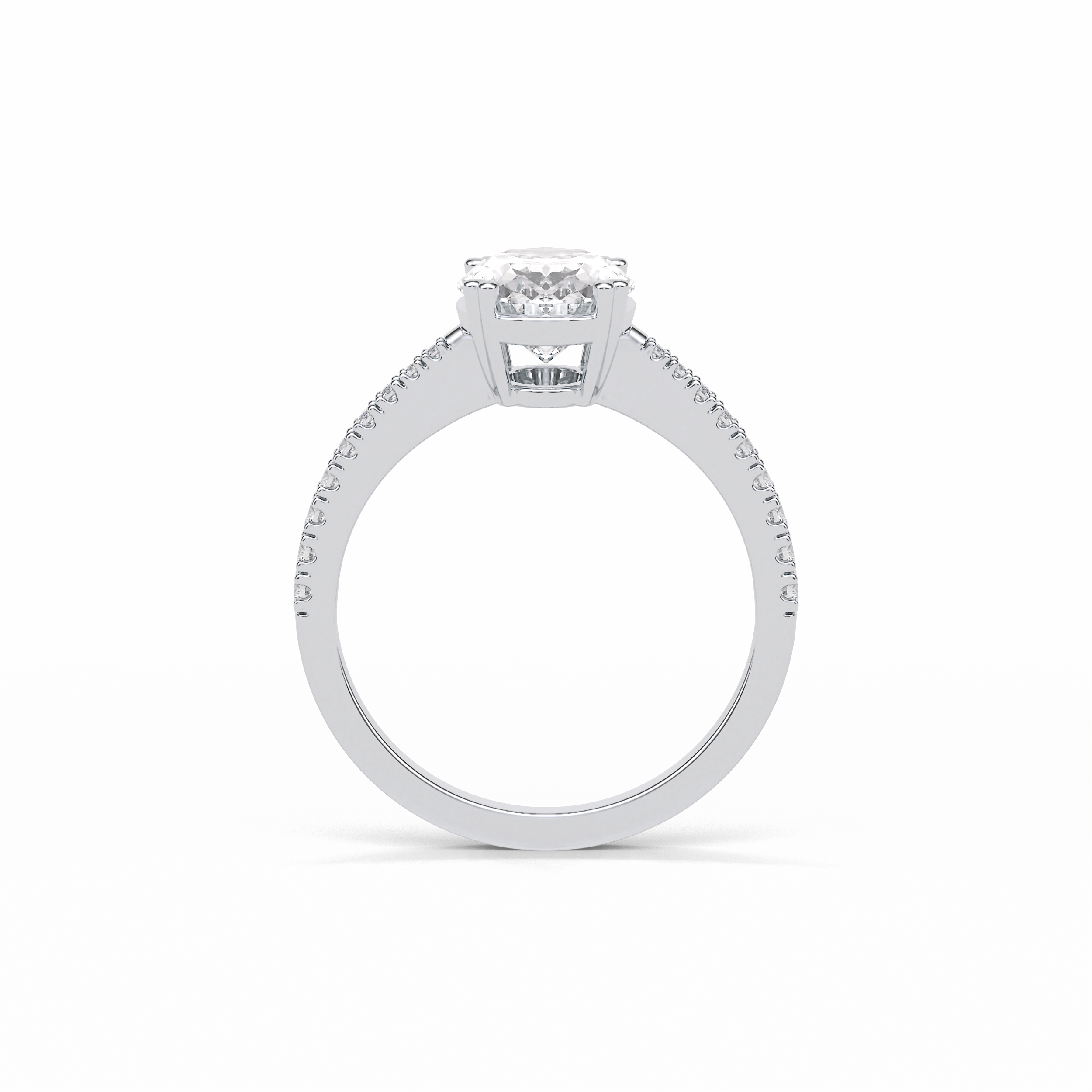 1.60 CT Oval Cut Pave Style Moissanite Engagement Ring 2