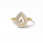 0.94 CT Pear Cut Halo & Pave Style Moissanite Engagement Ring 8