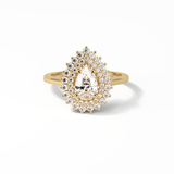 0.94 CT Pear Cut Halo & Pave Style Moissanite Engagement Ring 8