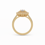 0.94 CT Pear Cut Halo & Pave Style Moissanite Engagement Ring 19