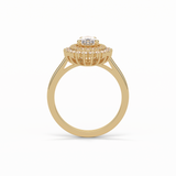 0.94 CT Pear Cut Halo & Pave Style Moissanite Engagement Ring 19