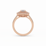 0.94 CT Pear Cut Halo & Pave Style Moissanite Engagement Ring 9