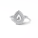 0.94 CT Pear Cut Halo & Pave Style Moissanite Engagement Ring 1