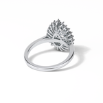 0.94 CT Pear Cut Halo & Pave Style Moissanite Engagement Ring 6