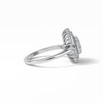 0.94 CT Pear Cut Halo & Pave Style Moissanite Engagement Ring 7