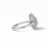 0.94 CT Pear Cut Halo & Pave Style Moissanite Engagement Ring 7