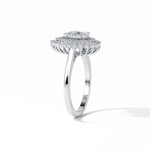 0.94 CT Pear Cut Halo & Pave Style Moissanite Engagement Ring 3