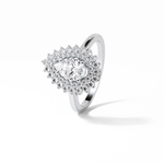0.94 CT Pear Cut Halo & Pave Style Moissanite Engagement Ring 4