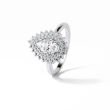 0.94 CT Pear Cut Halo & Pave Style Moissanite Engagement Ring 4
