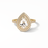 1.33 CT Pear Cut Halo & Pave Style Moissanite Engagement Ring 15