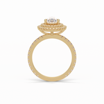 1.33 CT Pear Cut Halo & Pave Style Moissanite Engagement Ring 14