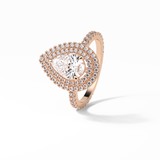 1.33 CT Pear Cut Halo & Pave Style Moissanite Engagement Ring 11