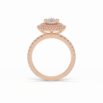 1.33 CT Pear Cut Halo & Pave Style Moissanite Engagement Ring 12
