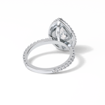 1.33 CT Pear Cut Halo & Pave Style Moissanite Engagement Ring 4
