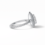 1.33 CT Pear Cut Halo & Pave Style Moissanite Engagement Ring 5