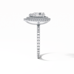 1.33 CT Pear Cut Halo & Pave Style Moissanite Engagement Ring 6