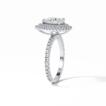 1.33 CT Pear Cut Halo & Pave Style Moissanite Engagement Ring 7