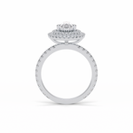 1.33 CT Pear Cut Halo & Pave Style Moissanite Engagement Ring 3