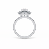 1.33 CT Pear Cut Halo & Pave Style Moissanite Engagement Ring 3