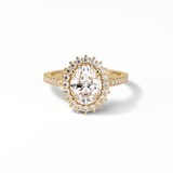 1.91 CT Oval Cut Halo & Pave Style Moissanite Engagement Ring 15