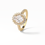 1.91 CT Oval Cut Halo & Pave Style Moissanite Engagement Ring 18
