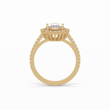 1.91 CT Oval Cut Halo & Pave Style Moissanite Engagement Ring 19