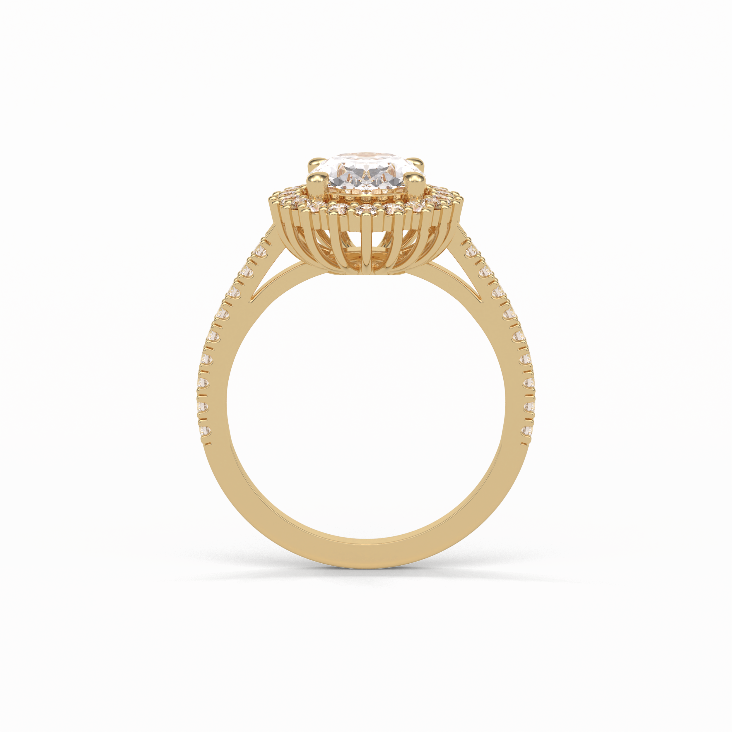 1.91 CT Oval Cut Halo & Pave Style Moissanite Engagement Ring 19